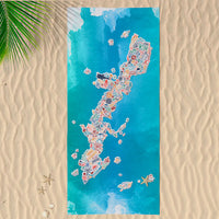 Okinawa Icon Map Beach Towel