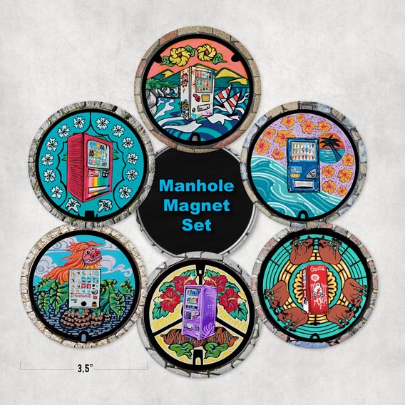 Manholes of Okinawa Magnet Set of 6