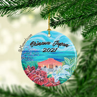 Okinawa Christmas Beach House Ornament